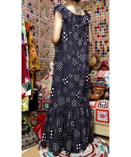 70s polka dots dress