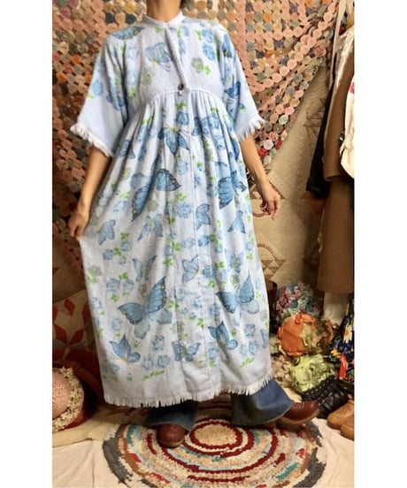70s butterfly pile dress