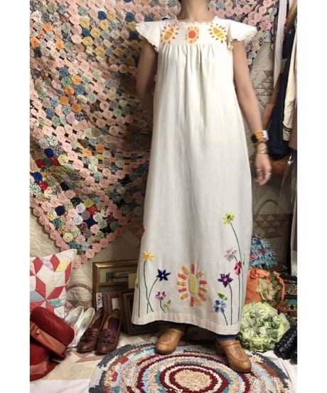 1970's hand embroidered one-piece
