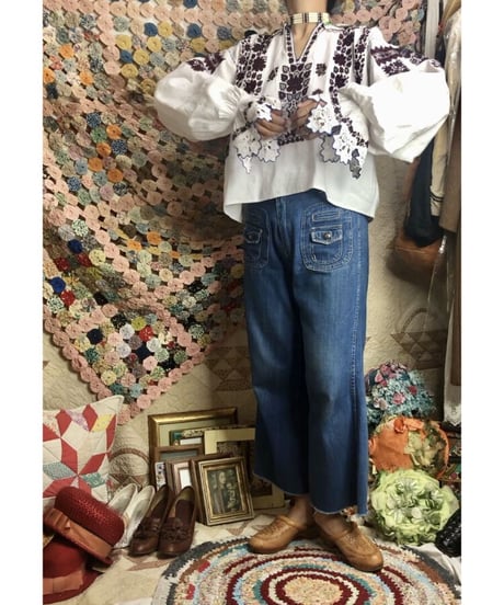 vintage croatian embroidered blouse
