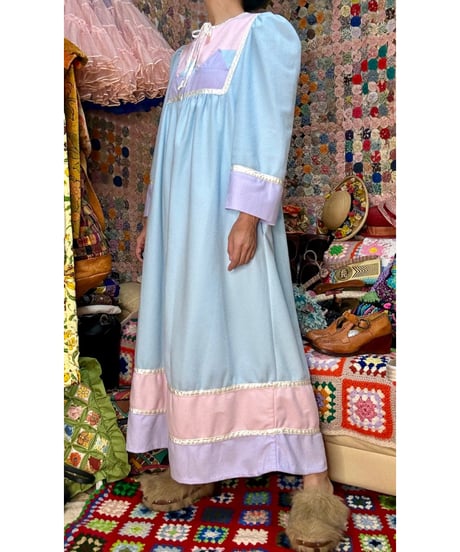 70s pastel fleece dress