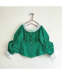 balloon sleeve polka dots blouse