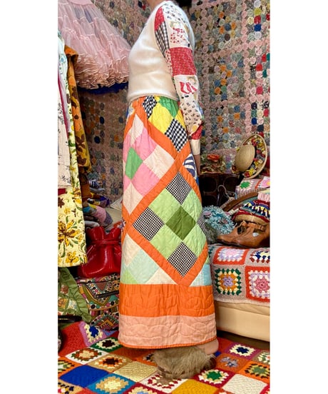 70s patchwork quilt wide leg pants