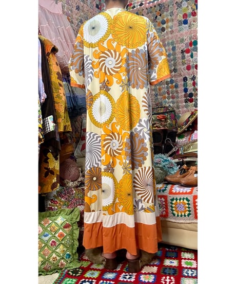 70s psychedelic print dress