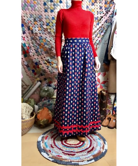 70s quilted flower skirt