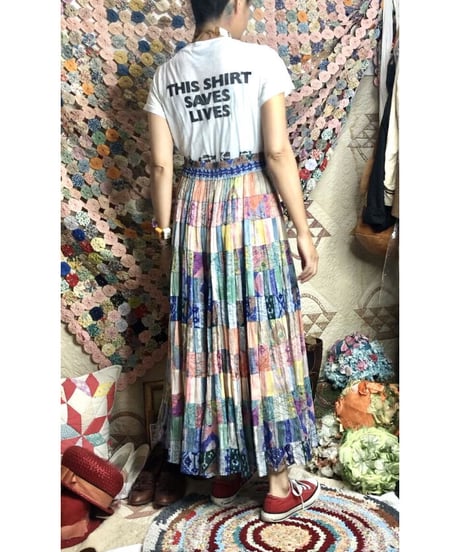 indian cotton skirt pastel