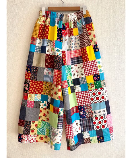 70s patchwork wide leg pants