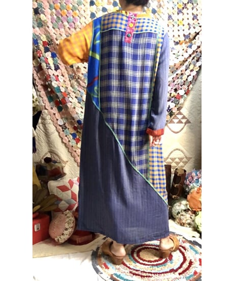 plaid beads rayon dress