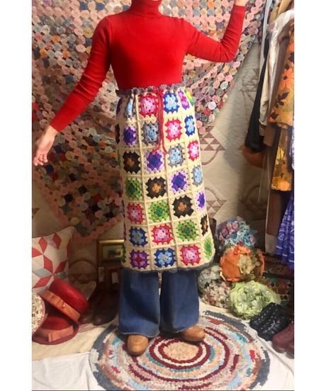 granny square skirt  beige