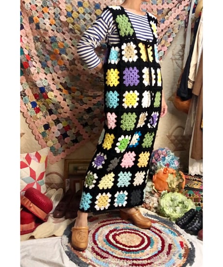 granny square one-piece black