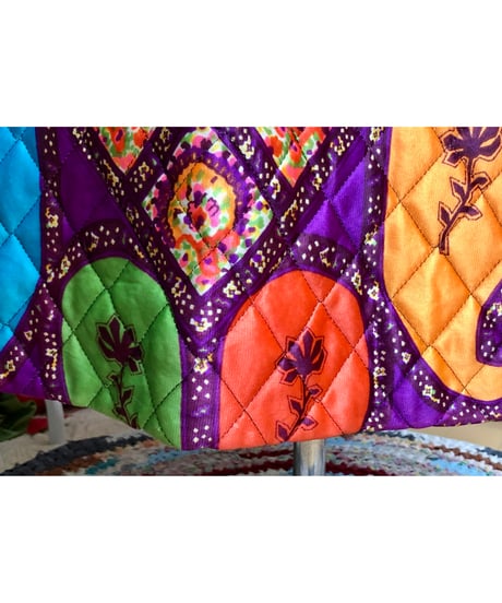 70s paisley quilting skirt