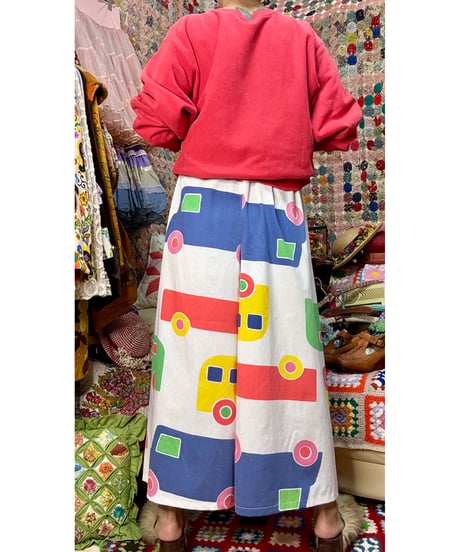marimekko bo-boo super wide leg pants（70s fabric）