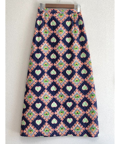 70s heart motif quietd skirt