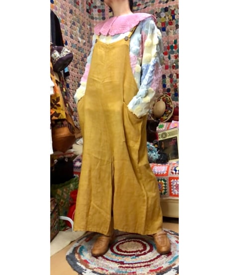 made in italy linen salopette pants