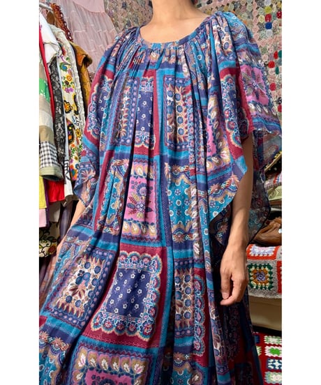 70s scarf print dress