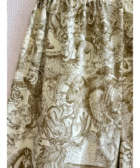 animal jungle super wide leg pants（70s fabric）