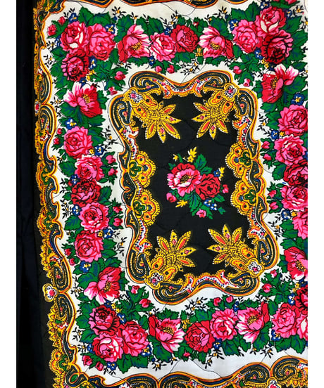 70s paisley and flower quilting skirt