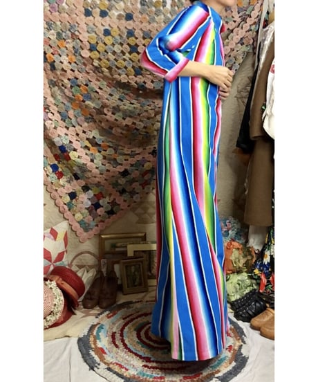 70s multicolored stripe dress
