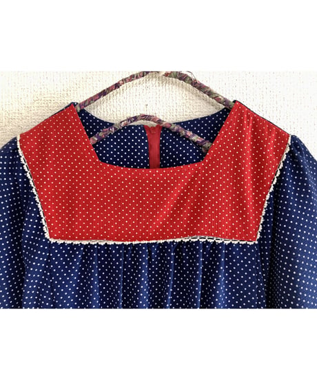 70's polka dots tiered dress
