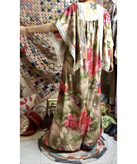 60-70's flower lace dress