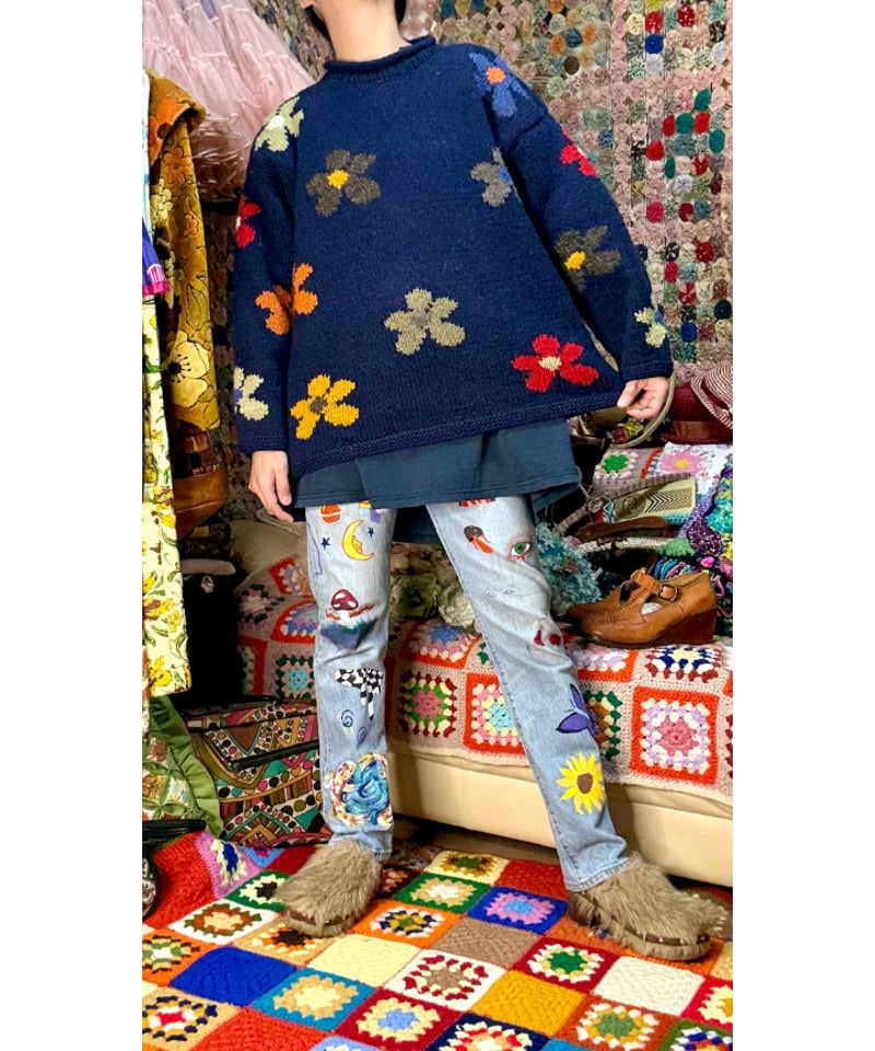 ecuador hand knit daisy sweater | Quilt