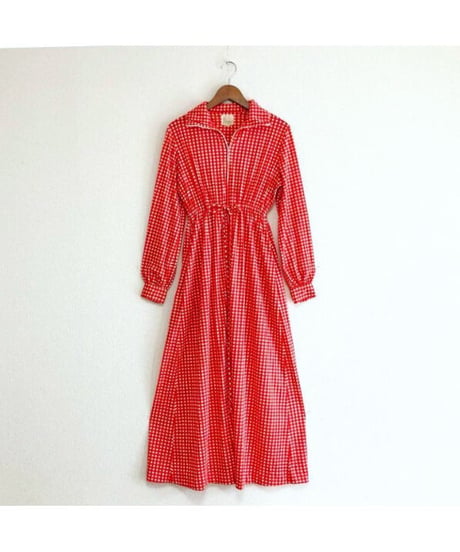 70s checkered polyester dress