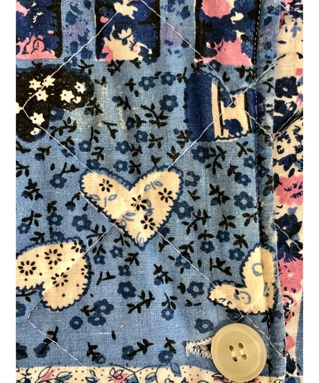 patchwork print quilting coat