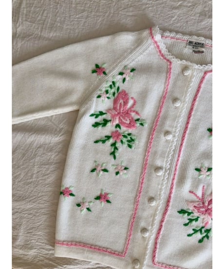 1960's embroidered butterfly cardigan