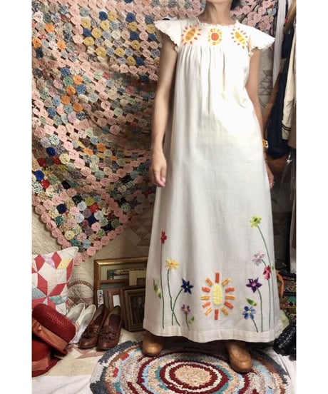 1970's hand embroidered one-piece