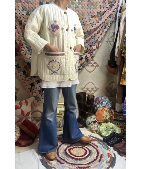 quilting lace patch jacket