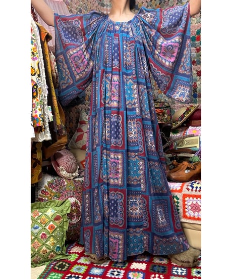 70s scarf print dress