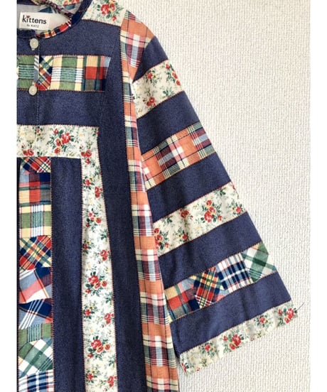 patchwork print dress