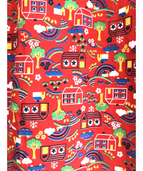 70's house print cotton dress