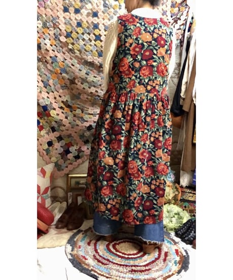 corduroy flower one-piece