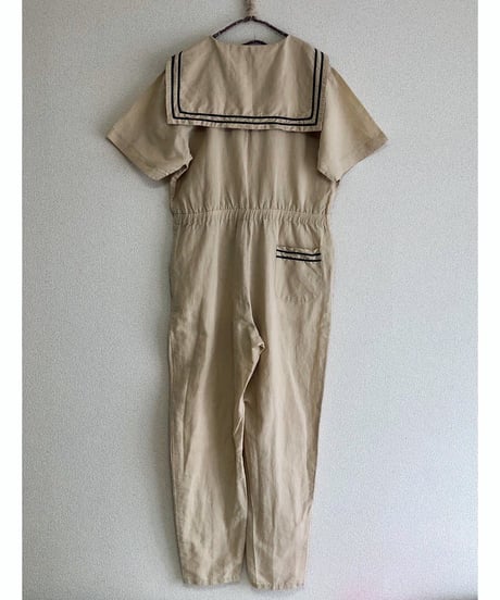 80's sailor collar jump suit