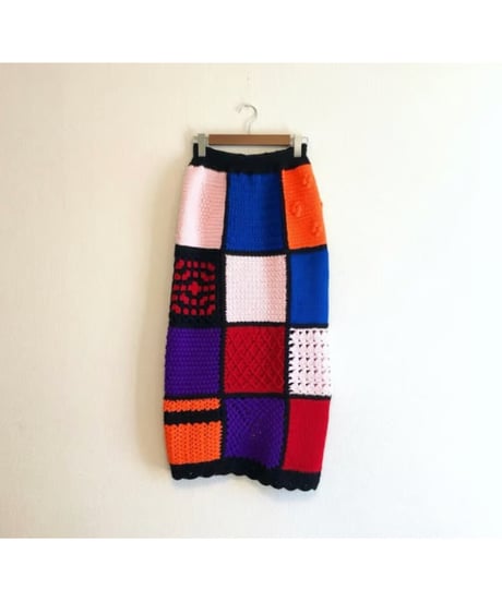 hand knit colorful skirt