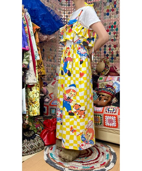 Raggedy Ann & Andy super wide leg pants（70s fabric）