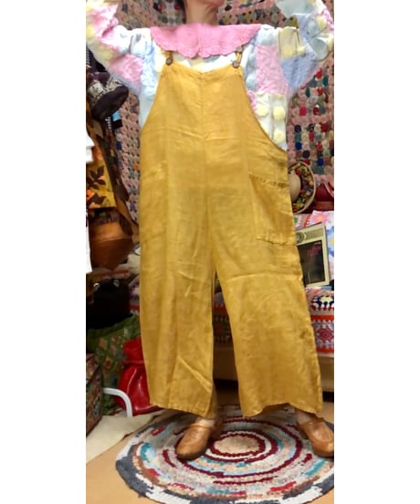 made in italy linen salopette pants