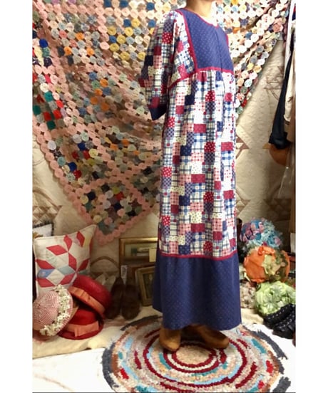 patchwork print dress