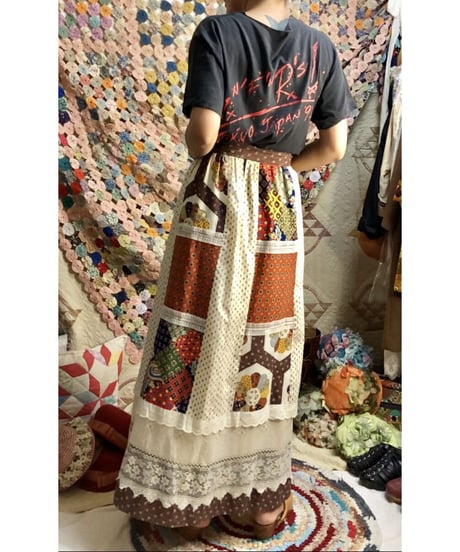 70's patchwork print skirt