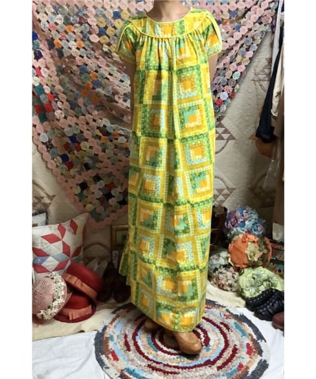 70's patchwork print dress