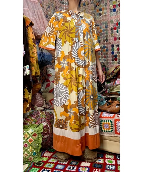 70s psychedelic print dress