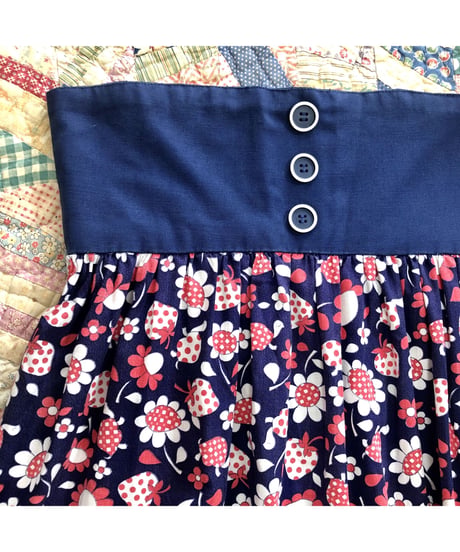 1960-70's pop flower print maxi skirt
