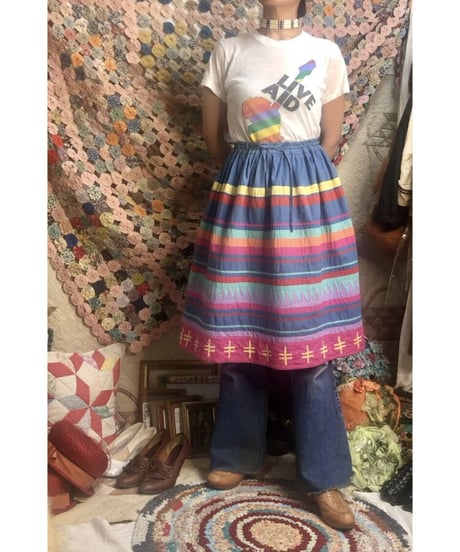 patchwork cotton skirt