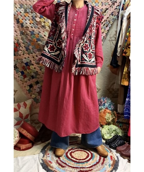 tapestry fringe concho vest
