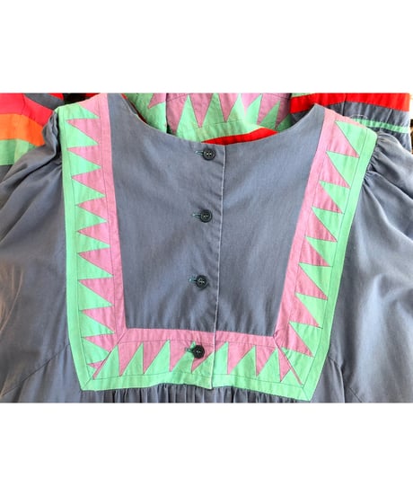 70s patchwork cotton dress