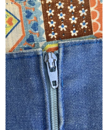 70's patchwork print one-piece ②