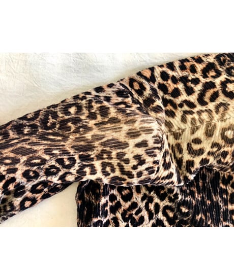 70-80's corduroy leopard all-in-one