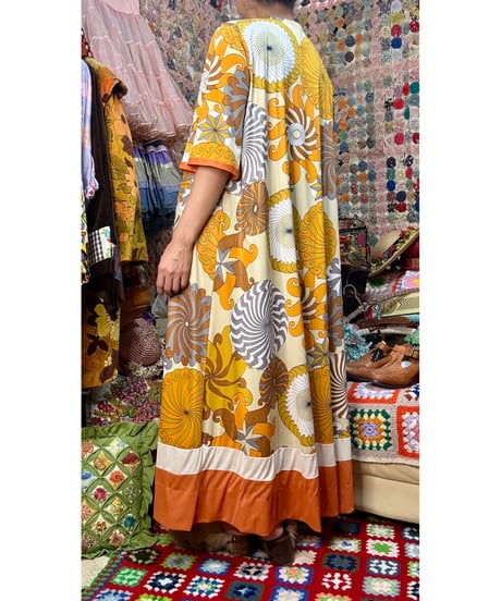 70s psychedelic print dress
