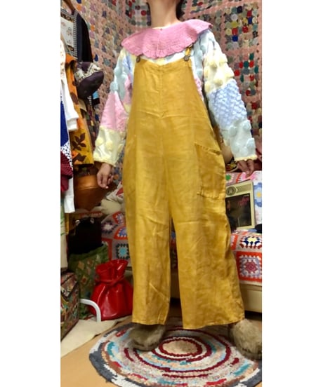 made in italy linen salopette pants